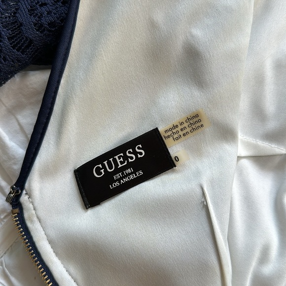 GUESS Navy Blue Lace Overlay Mini Dress - Picture 7 of 8